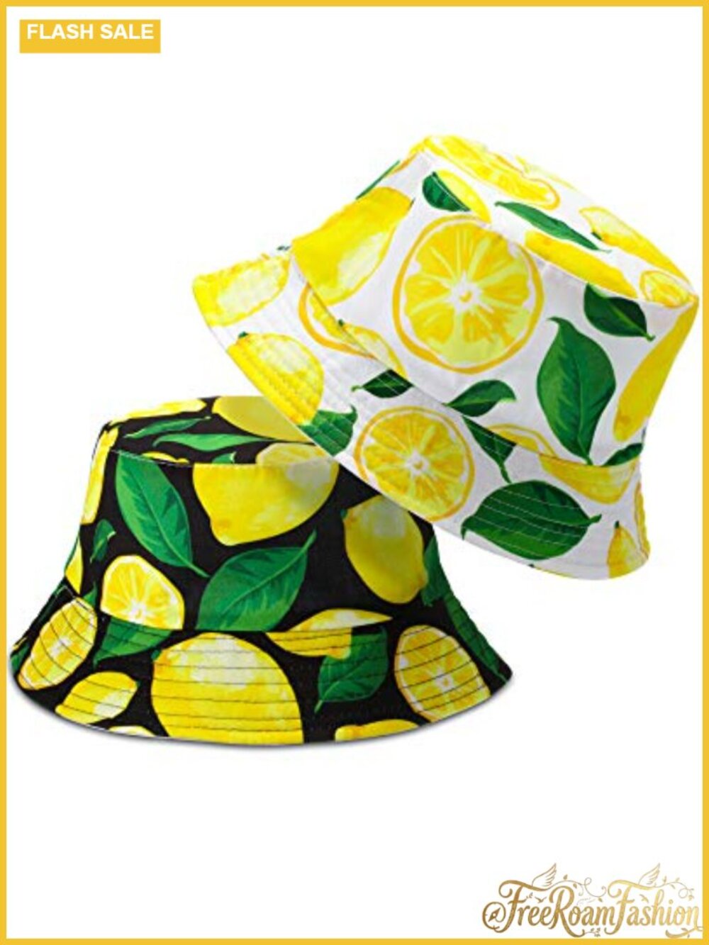 2 Pack Reversible Bucket Hat Unisex Foldable Polyester Sun Hat for Beach Travel